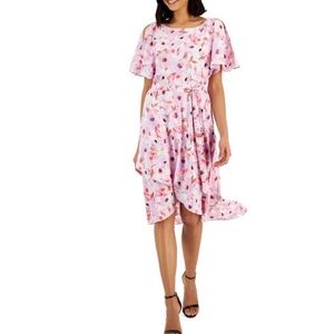 NWT Anne Klein Flutter Sleeve Lilac Petal Dress Spring Easter Women’s Medium